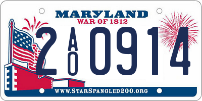 MD license plate 2AO0914
