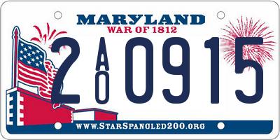 MD license plate 2AO0915