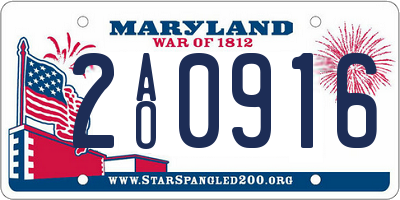 MD license plate 2AO0916