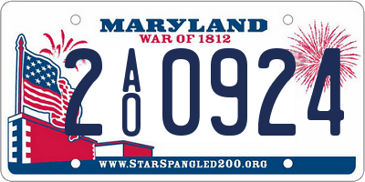MD license plate 2AO0924