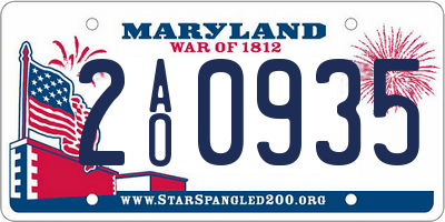 MD license plate 2AO0935