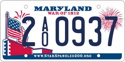 MD license plate 2AO0937