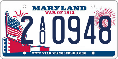 MD license plate 2AO0948