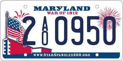 MD license plate 2AO0950