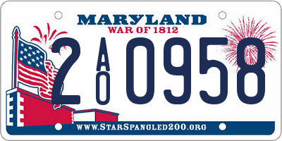 MD license plate 2AO0958