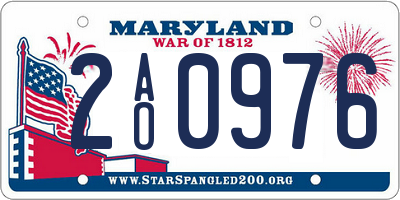 MD license plate 2AO0976
