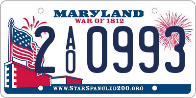 MD license plate 2AO0993