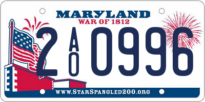 MD license plate 2AO0996