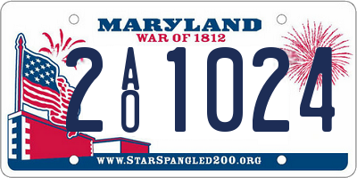 MD license plate 2AO1024