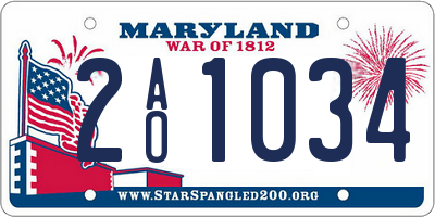 MD license plate 2AO1034