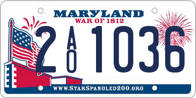 MD license plate 2AO1036