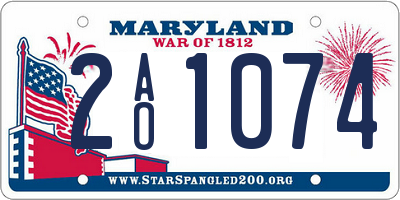 MD license plate 2AO1074