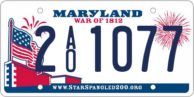 MD license plate 2AO1077