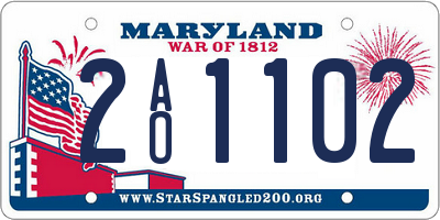 MD license plate 2AO1102