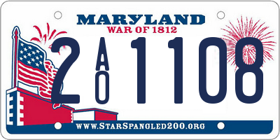 MD license plate 2AO1108