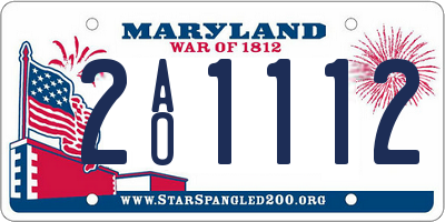 MD license plate 2AO1112