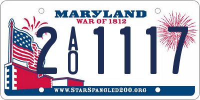 MD license plate 2AO1117