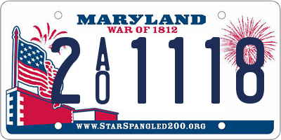 MD license plate 2AO1118
