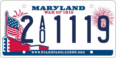 MD license plate 2AO1119