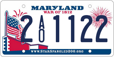 MD license plate 2AO1122
