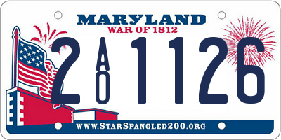 MD license plate 2AO1126