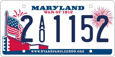 MD license plate 2AO1152