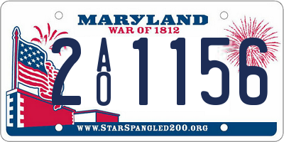 MD license plate 2AO1156