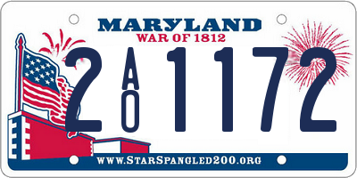 MD license plate 2AO1172