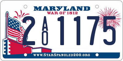 MD license plate 2AO1175
