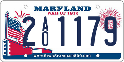 MD license plate 2AO1179