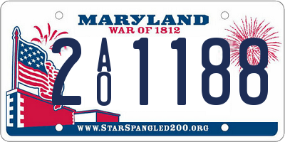 MD license plate 2AO1188