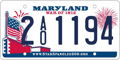 MD license plate 2AO1194