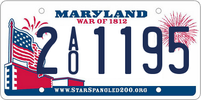 MD license plate 2AO1195