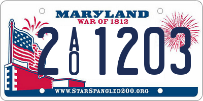 MD license plate 2AO1203