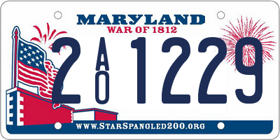 MD license plate 2AO1229