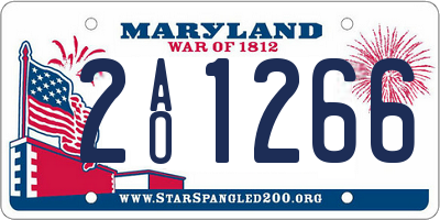 MD license plate 2AO1266