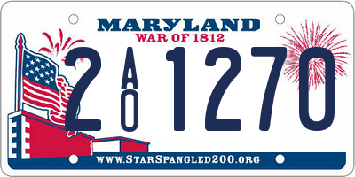 MD license plate 2AO1270