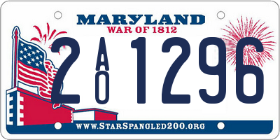 MD license plate 2AO1296