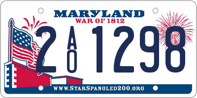 MD license plate 2AO1298