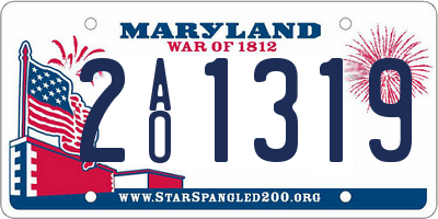 MD license plate 2AO1319