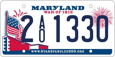 MD license plate 2AO1330