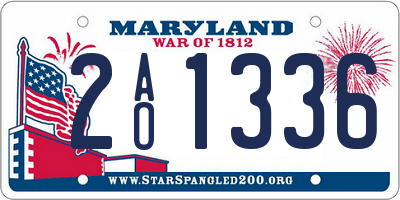 MD license plate 2AO1336