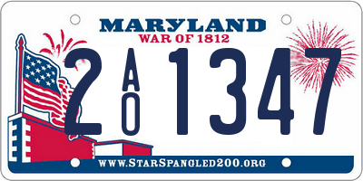 MD license plate 2AO1347