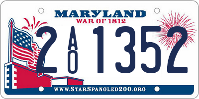 MD license plate 2AO1352