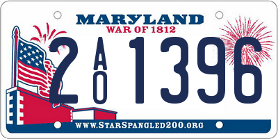 MD license plate 2AO1396