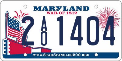 MD license plate 2AO1404