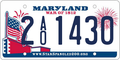 MD license plate 2AO1430