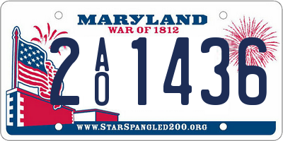 MD license plate 2AO1436