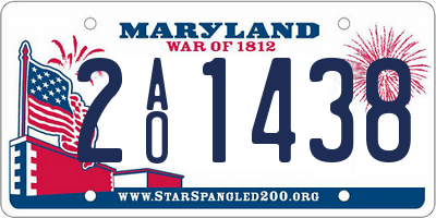 MD license plate 2AO1438