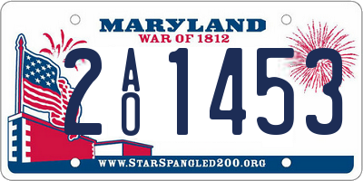 MD license plate 2AO1453
